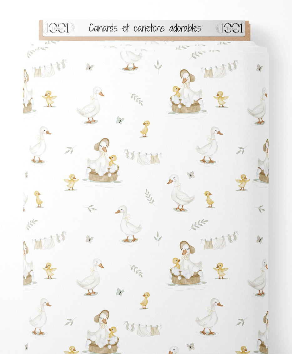 Tissu - Canards et canetons adorables