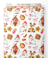 Tissu - Pères Noël et biscuits