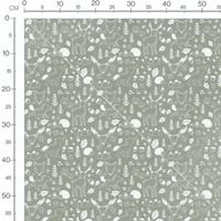 Tissu - Animaux forestiers blancs gris
