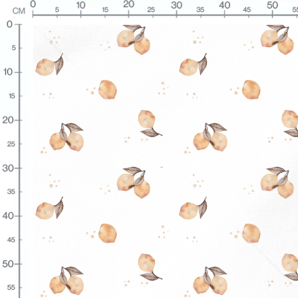 Tissu - Citrons aquarelle fond blanc