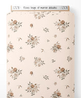 Tissu - Roses beige et marron délicates