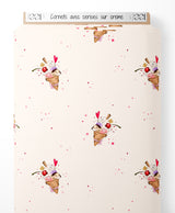 Tissu - Cornets avec cerises sur crème