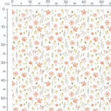 Tissu - Fleurs roses et blanches douces 2
