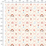 Tissu - Paris et rubans roses crème