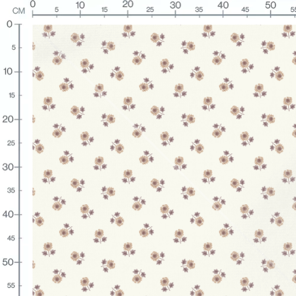 Tissu - Tournesols beige et brun