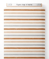 Tissu - Rayures beige et marron