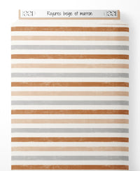 Tissu - Rayures beige et marron
