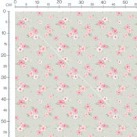 Tissu - Fleurs roses et blanches claires