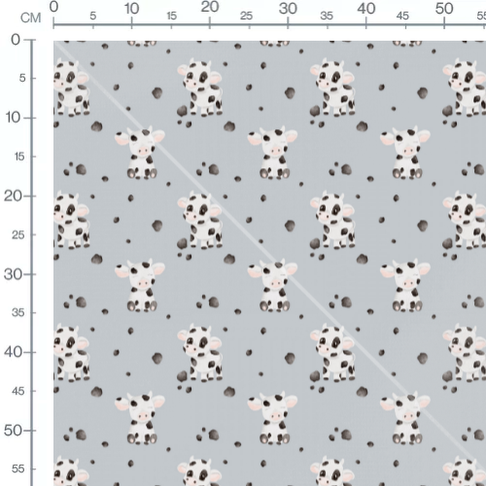 Tissu - Vaches et taches noires