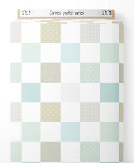 Tissu - Carrés pastel variés