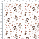 Tissu - Personnages et feuilles d'automne