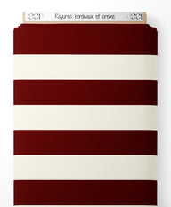Tissu - Rayures bordeaux et crème
