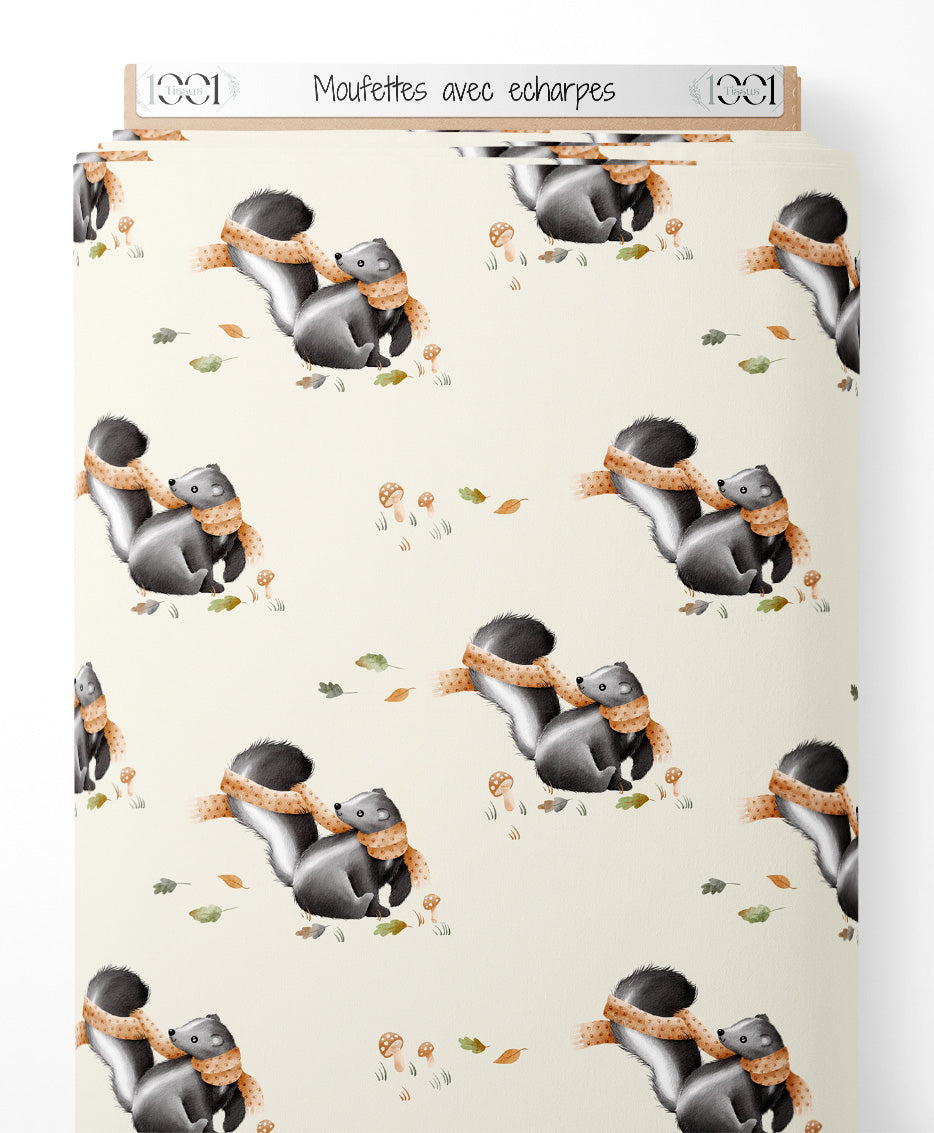 Tissu - Moufettes avec écharpes
