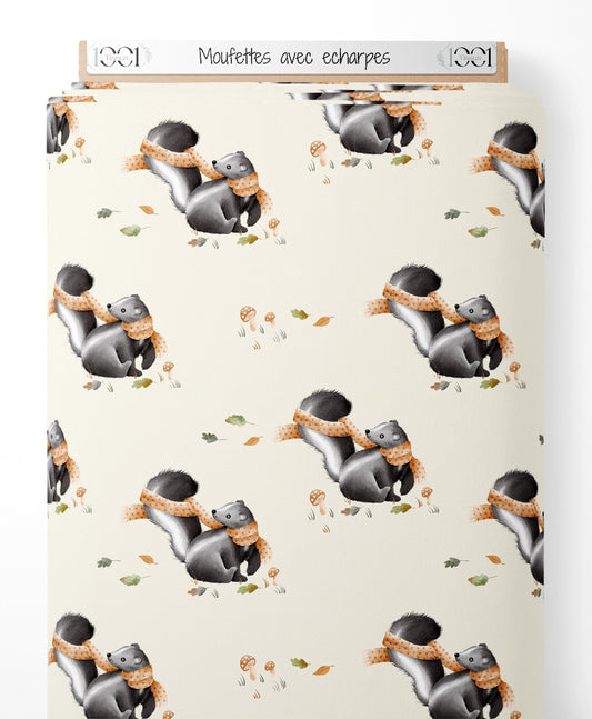 Tissu - Moufettes avec écharpes