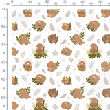 Tissu - Dinosaures et feuillages
