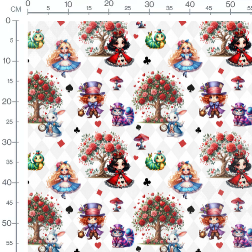 Tissu - Personnages et arbres fantastiques