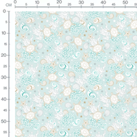 Tissu - Tortues et coraux marins