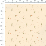 Tissu - Feuilles et étoiles dispersées