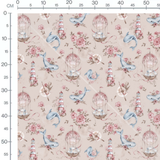 Tissu - Baleines et phares beiges 2