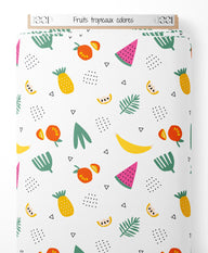 Tissu - Fruits tropicaux colorés