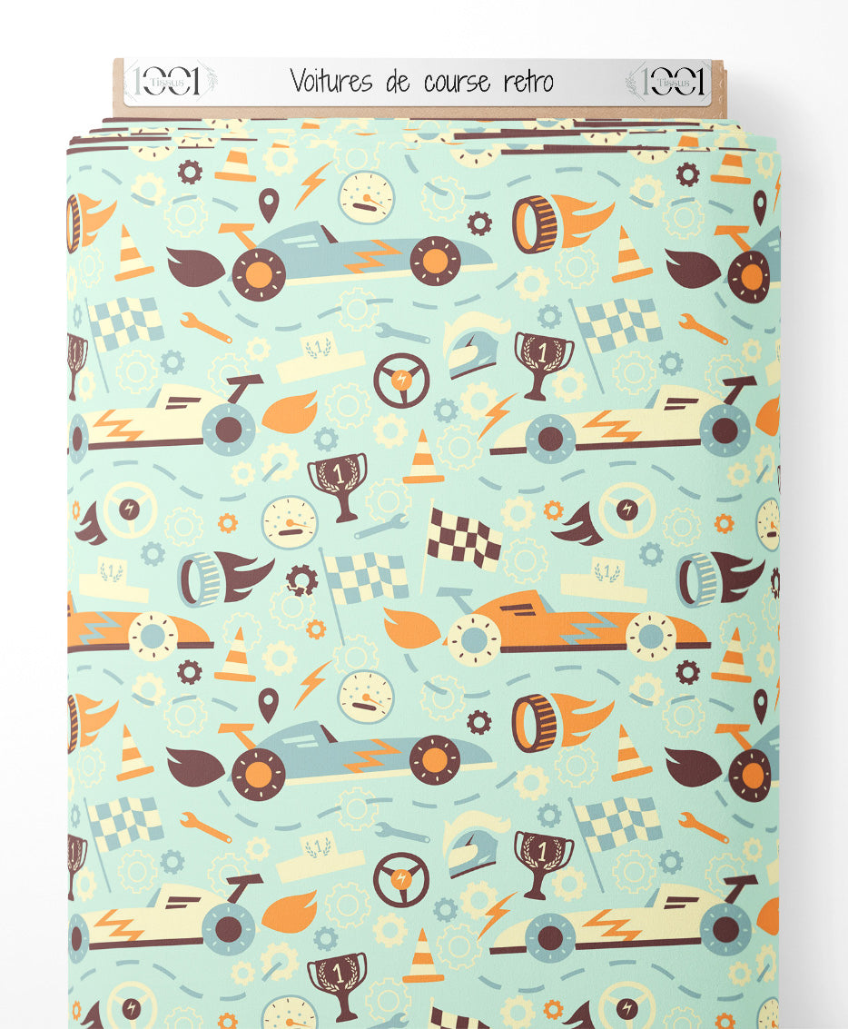 Tissu - Voitures de course rétro