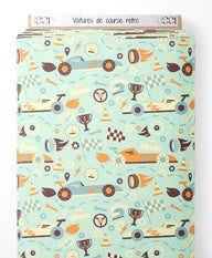 Tissu - Voitures de course rétro