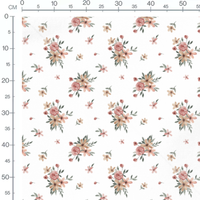 Tissu - Fleurs roses et beiges douces