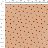 Tissu - Pommes rouges sur beige