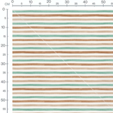 Tissu - Rayures pastel vertes et brunes