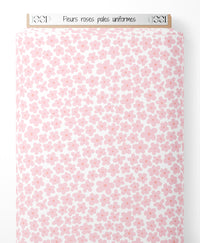 Tissu - Fleurs roses pâles uniformes