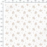 Tissu - Roses beige et bourgeons doux