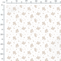 Tissu - Roses beige et bourgeons doux