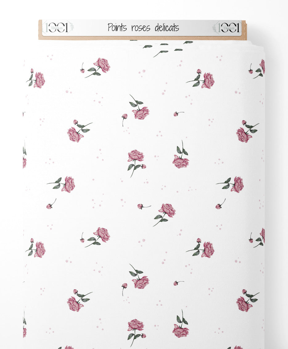 Tissu - Points roses délicats