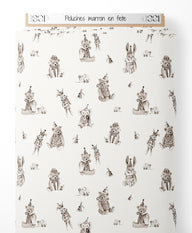 Tissu - Peluches marron en fête