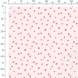 Tissu - Fraises rouges sur rose clair