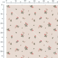 Tissu - Roses roses et fleurs variées