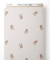 Tissu - Oursons et pois beiges