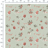 Tissu - Motifs de Noël sur fond vert