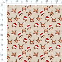 Tissu - Paresseux souriants en beige