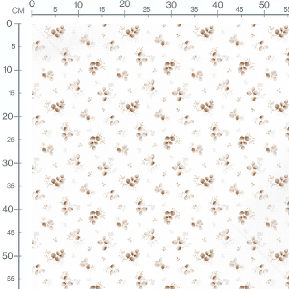 Tissu - Fleurs et feuilles légères