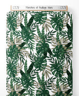 Tissu - Monstera et feuillage blanc