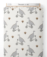 Tissu - Dinosaures à vélo