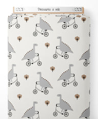 Tissu - Dinosaures à vélo