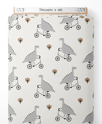 Tissu - Dinosaures à vélo