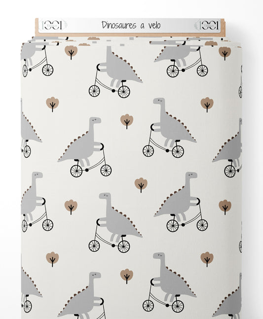 Tissu - Dinosaures à vélo