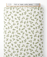 Tissu - Motif de feuilles vertes variées