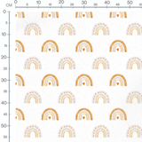 Tissu - Arcs-en-ciel et fleurs blanches