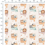 Tissu - Animaux en écharpes pastel