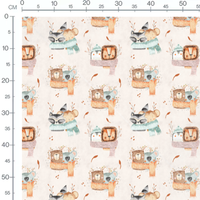 Tissu - Animaux en écharpes pastel
