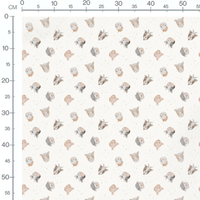 Tissu - Têtes d'animaux aquarelle